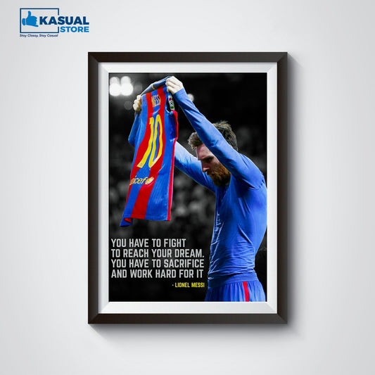 Lionel Messi Success Quote Frame and Poster Collection 