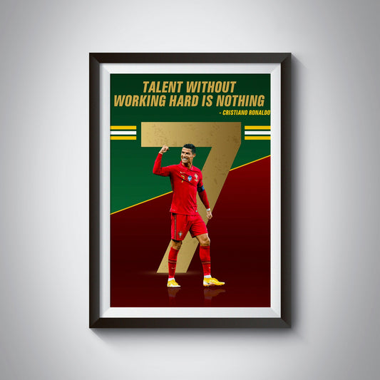 Capture the Essence of Excellence with our Cristiano Ronaldo Poster and Frame.